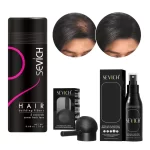 Kit complet fibre pentru păr rar, SEVICH, pudră, fixativ, aplicator, șaten închis, 25 g