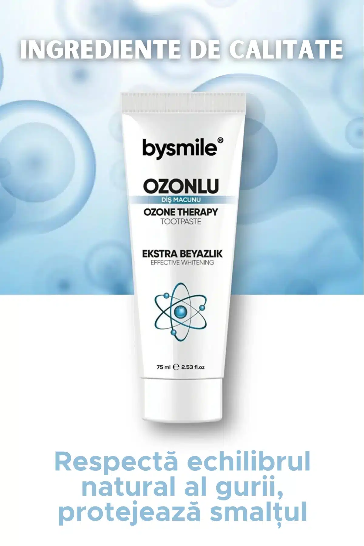 Pasta de dinți Ozone Therapy pentru Albire Eficientă - BySmile by Verilaria, 75ml
