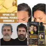 Șampon de Vopsire Păr Negru – Acoperă Firele Albe Rapid, Fără Amoniac, cu Ghimbir, Sevich, 500ml - imagine 3