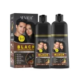 Șampon de Vopsire Păr Negru – Acoperă Firele Albe Rapid, Fără Amoniac, cu Ghimbir, Sevich, 500ml - imagine 11