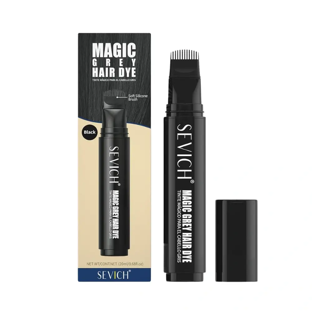1 Stick vopsire par alb – corector radacini instant, Magic, negru, Sevich, 20ml - imagine 1