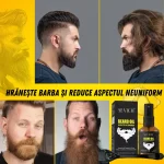 Kit crestere barba – derma roller, Biotin, Rozmarin, stimulare si nutritie naturala, Sevich - imagine 4